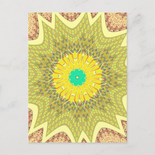 Golden Yellow African Ethnic Stammemuster Art Postkarte (Vorderseite)