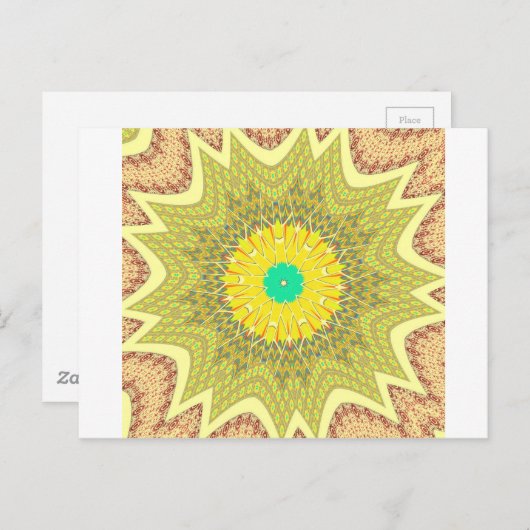 Golden Yellow African Ethnic Stammemuster Art Postkarte (Vorne/Hinten)
