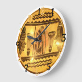 Golden Yellow African Traditionelle Farben Große Wanduhr (Winkel)