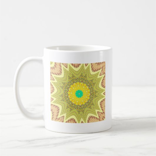 gOLDEN YELLOW Afrikanisches Stammesmuster Kaffeetasse (Links)