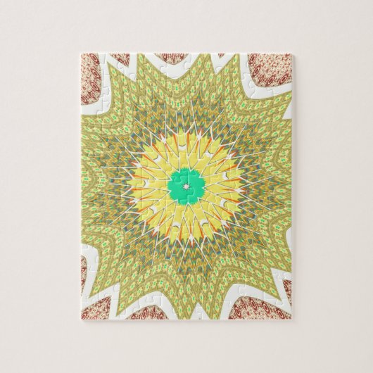 gOLDEN YELLOW Afrikanisches Stammesmuster Puzzle (Vertikal)