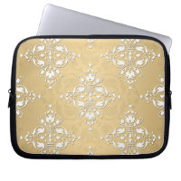 Golden Yellow and White Damask Muster