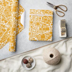 Golden Yellow and White Geometric Abstrakt Geschenkpapier
