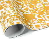 Golden Yellow and White Geometric Abstrakt Geschenkpapier (Rolleneckpunkt)