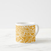 Golden Yellow and White Mini Tile Design Espressotasse (Vorderseite Rechts)