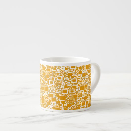 Golden Yellow and White Mini Tile Design Espressotasse (Vorderseite Rechts)