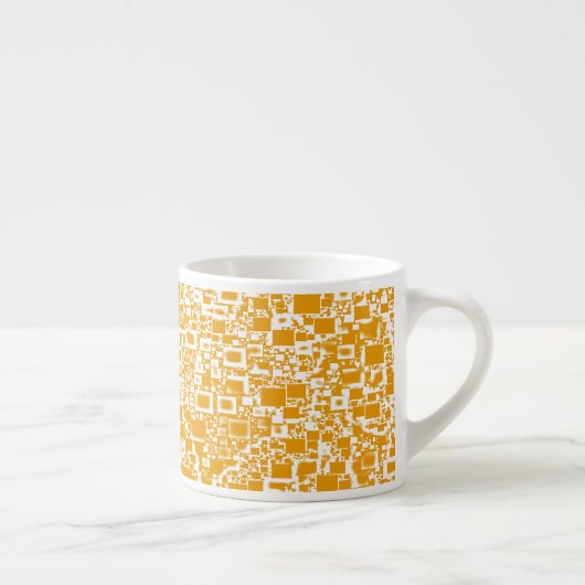 Golden Yellow and White Mini Tile Design Espressotasse (Rechts)