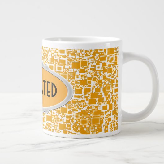 Golden Yellow and White Mini Tile Design Jumbo-Tasse (Rechts)