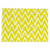 Golden Yellow Asian Moods Ikat Chevrons Große Geschenktüte (Rückseite)