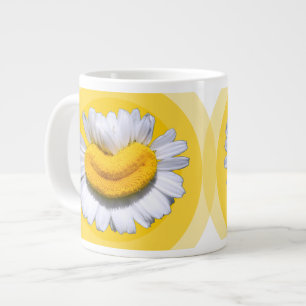 Golden Yellow Aura Kamille Lächelt 70er Vibes Jumbo-Tasse