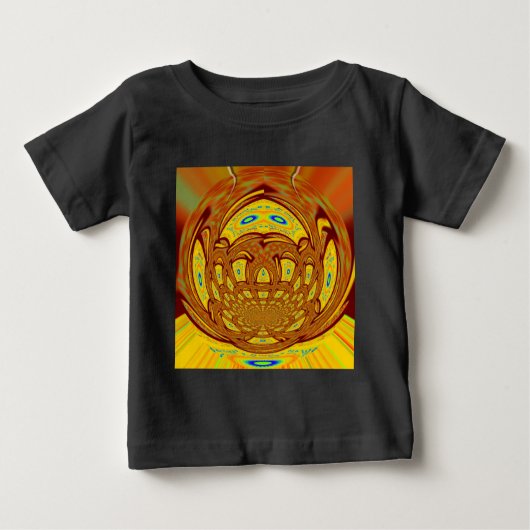 Golden Yellow Baseball Handschuh Kunst, Dichtung u Baby T-shirt (Vorderseite)