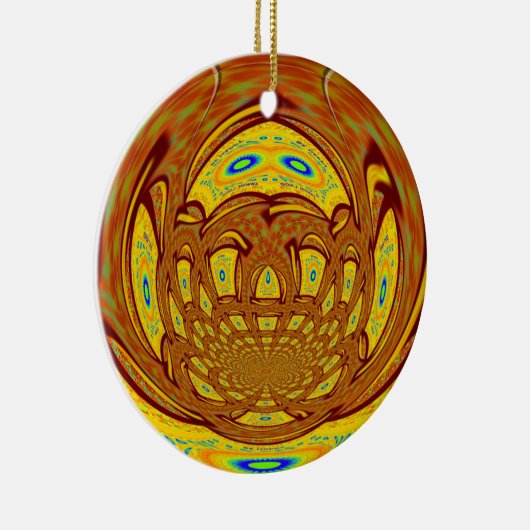 Golden Yellow Baseball Handschuh Kunst, Dichtung u Keramikornament (Rechts)