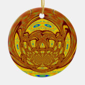 Golden Yellow Baseball Handschuh Kunst, Dichtung u Keramikornament (Vorne)