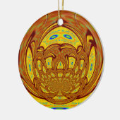 Golden Yellow Baseball Handschuh Kunst, Dichtung u Keramikornament (Links)