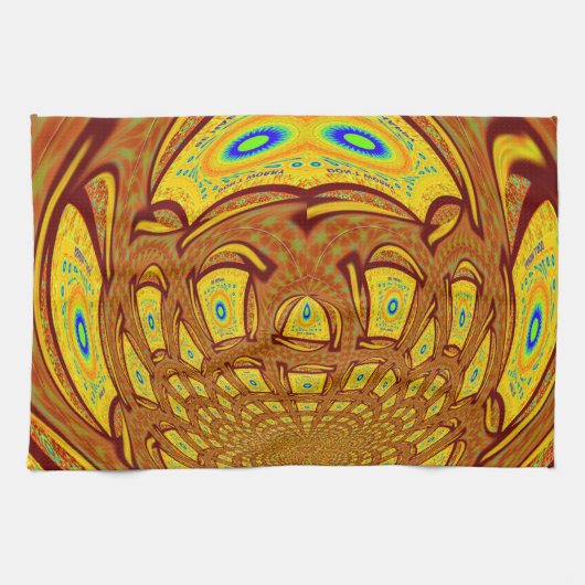 Golden Yellow Baseball Handschuh Kunst, Dichtung u Küchentuch (Horizontal)