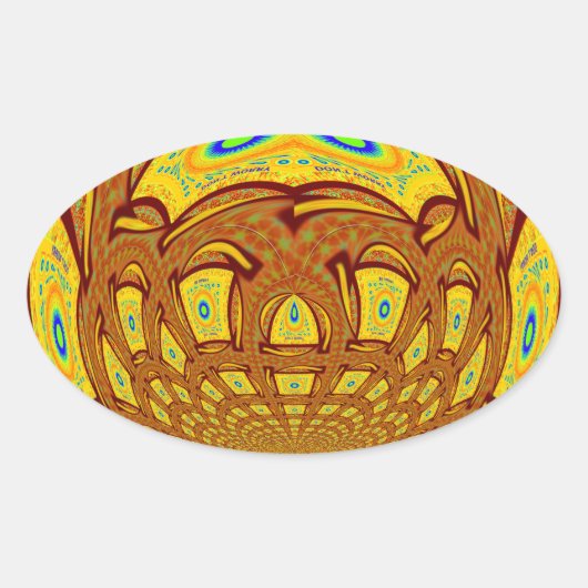 Golden Yellow Baseball Handschuh Kunst, Dichtung u Ovaler Aufkleber (Vorderseite)