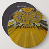 Golden Yellow Blume Design Art Button (Vorne & Hinten)