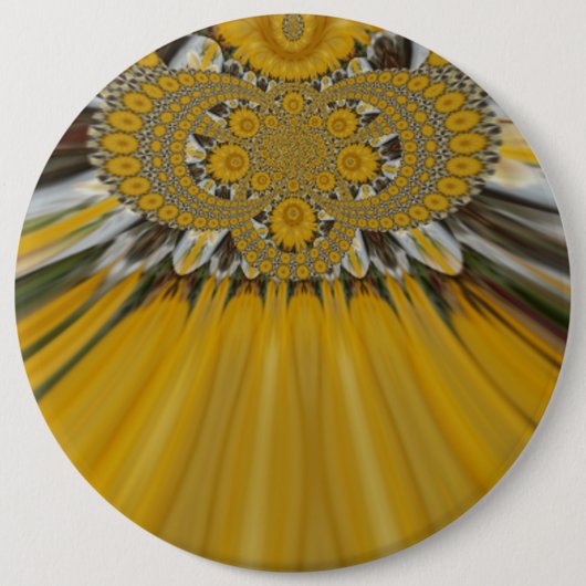 Golden Yellow Blume Design Art Button (Vorderseite)