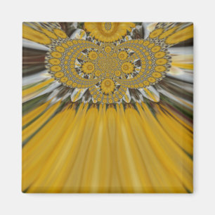Golden Yellow Blume Design Art Magnet