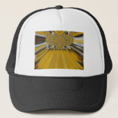Golden Yellow Blume Design Art Truckerkappe (Vorderseite)