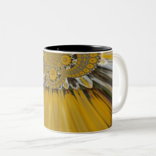 Golden Yellow Blume Design Art Zweifarbige Tasse (VorderseiteRechts)