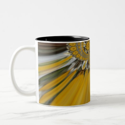 Golden Yellow Blume Design Art Zweifarbige Tasse (Links)