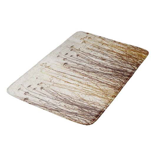 Golden Yellow Brown Rustikale getrocknete Pflanze Badematte (Schrägansicht)