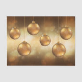 Golden Yellow Christmas Baubles on Yellow Bokeh Seidenpapier (Vorderseite)