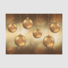 Golden Yellow Christmas Baubles on Yellow Bokeh Seidenpapier
