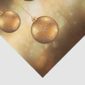 Golden Yellow Christmas Baubles on Yellow Bokeh Seidenpapier (Ausschnitt)