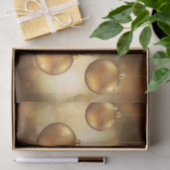 Golden Yellow Christmas Baubles on Yellow Bokeh Seidenpapier (Geschenk)