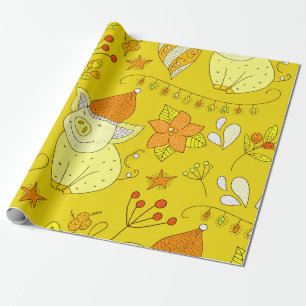 Golden Yellow Christmas Geschenkpapier