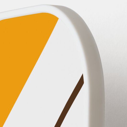 Golden Yellow Cocoa Brown White Racing Streifen Pickleball Schläger (Linke Seite)