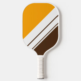 Golden Yellow Cocoa Brown White Racing Streifen Pickleball Schläger