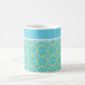Golden Yellow Daffodils Muster auf Sky Blue Blue Kaffeetasse (Mittel)