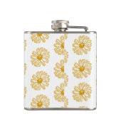 Golden Yellow Daisies Print, Daisy Floral Pattern Flachmann (Rückseite)