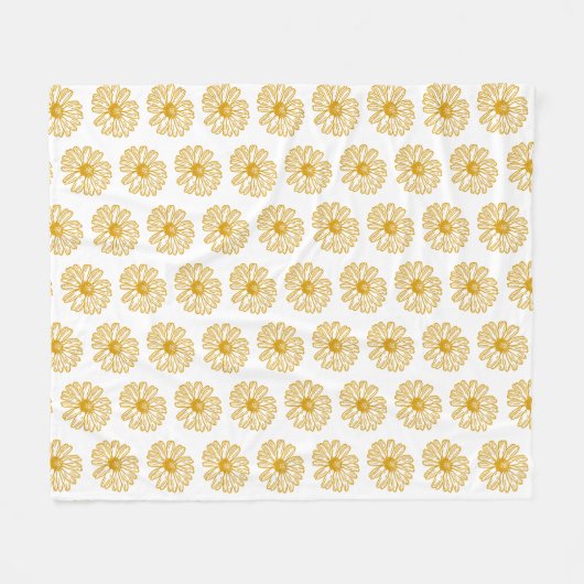 Golden Yellow Daisies Print, Daisy Floral Pattern Fleecedecke (Vorderseite (Horizontal))