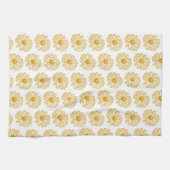 Golden Yellow Daisies Print, Daisy Floral Pattern Geschirrtuch (Horizontal)