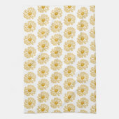 Golden Yellow Daisies Print, Daisy Floral Pattern Geschirrtuch (Vertikal)