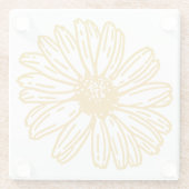 Golden Yellow Daisies Print, Daisy Floral Pattern Glasuntersetzer (Rückseite)