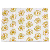 Golden Yellow Daisies Print, Daisy Floral Pattern Große Geschenktüte (Vorderseite)
