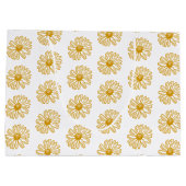 Golden Yellow Daisies Print, Daisy Floral Pattern Große Geschenktüte (Rückseite)