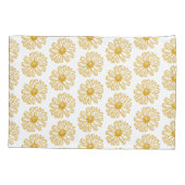 Golden Yellow Daisies Print, Daisy Floral Pattern Kissenbezug (Rückseite)