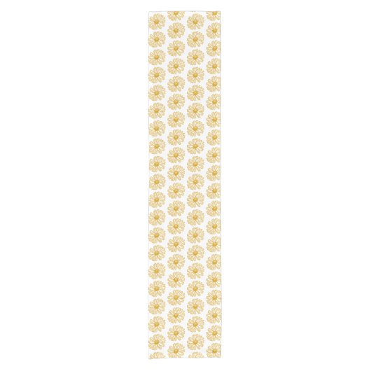 Golden Yellow Daisies Print, Daisy Floral Pattern Kurzer Tischläufer (Vorderseite)