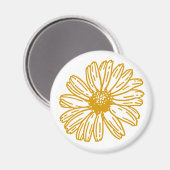 Golden Yellow Daisies Print, Daisy Floral Pattern Magnet (Vorderseite/Rückseite)