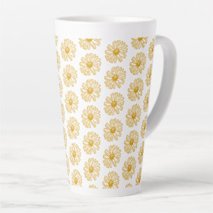 Golden Yellow Daisies Print, Daisy Floral Pattern Milchtasse