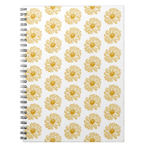 Golden Yellow Daisies Print, Daisy Floral Pattern Notizblock