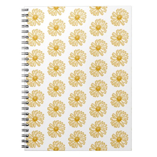 Golden Yellow Daisies Print, Daisy Floral Pattern Notizblock (Vorderseite)