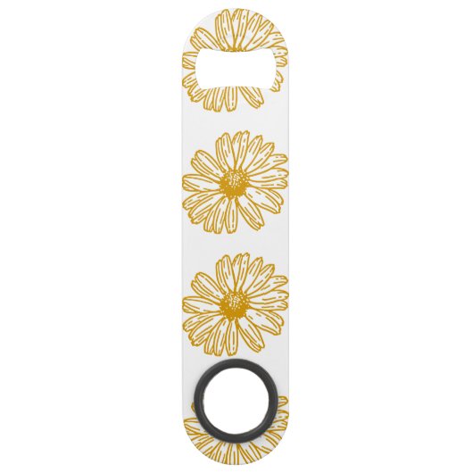 Golden Yellow Daisies Print, Daisy Floral Pattern Speed Flaschenöffner (Vorderseite)