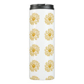 Golden Yellow Daisies Print, Daisy Floral Pattern Thermosbecher (Rückseite)